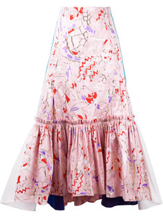 юбка с абстрактным узором и складками Peter Pilotto