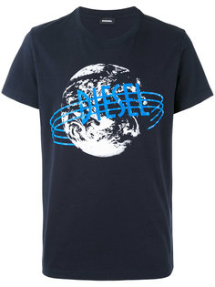 футболка с принтом планеты Diesel