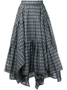 geometric print ruffled skirt Maticevski