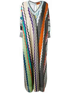 длинное платье с зигзагообразным узором Missoni
