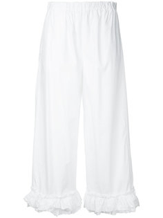 ruffled detail cropped trousers Erika Cavallini