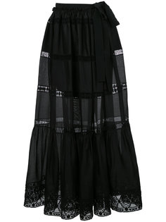semi-sheer flared maxi skirt Alberta Ferretti
