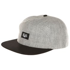 Бейсболка с прямым козырьком Brixton Bert 7 Panel Cap Heather Grey/Black