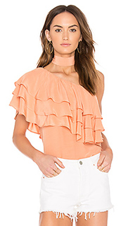 One shoulder ruffle overlay top with - Endless Rose