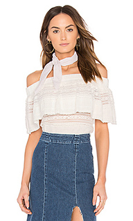 Ruffle overlay off the shoulder top - Endless Rose