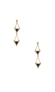Double tri stone inlay dangle earrings - Michelle Campbell