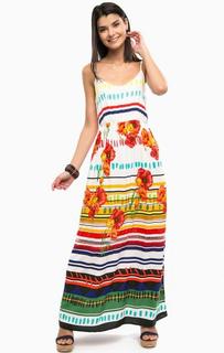 Длинное платье из вискозы на тонких бретелях Desigual