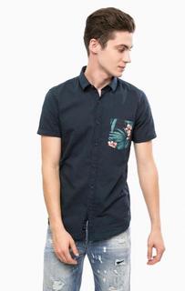 Синяя приталенная рубашка с карманом Mavi