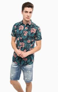 Разноцветная хлопковая рубашка с короткими рукавами Mavi