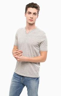 Серая хлопковая футболка с короткими рукавами Mavi