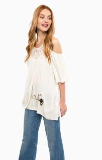 Однотонная блуза с прозрачными вставками Desigual