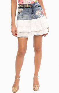 Короткая юбка с декоративной отделкой Desigual