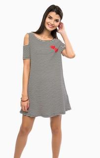 Трикотажное платье в полоску свободного кроя Desigual