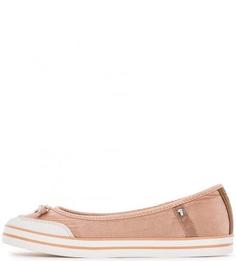 Текстильные балетки кораллового цвета S.Oliver