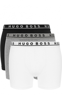 Комплект из трех хлопковых боксеров с широким поясом BOSS