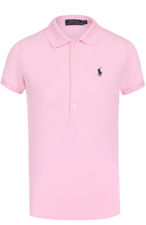 Поло с вышитым логотипом бренда Polo Ralph Lauren