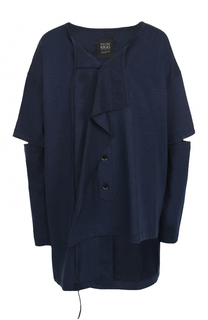 Льняная футболка свободного кроя с длинным рукавом Yohji Yamamoto