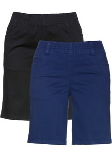 Шорты-стретч (2 шт.) (темно-синий + черный) Bonprix