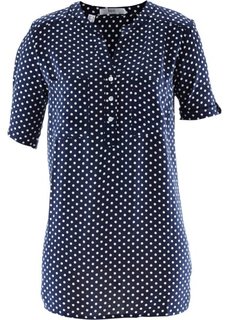 Блузка с коротким рукавом (темно-синий/белый в горошек) Bonprix