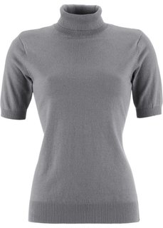 Пуловер с коротким рукавом (серый меланж) Bonprix