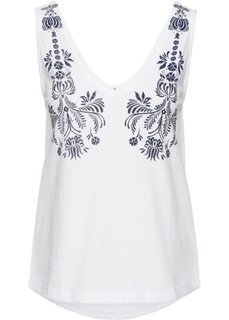 Топ с принтом (белый) Bonprix