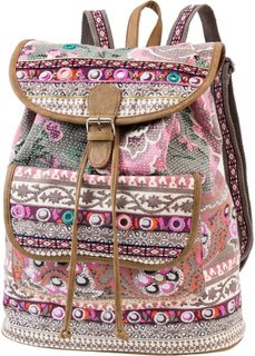 Рюкзак с вышивкой и пайетками (синий/ярко-розовый) Bonprix
