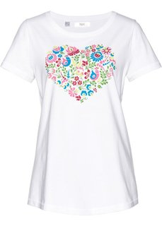 Футболка с рукавом 1/2 (белый с рисунком) Bonprix