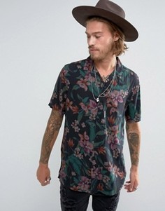Рубашка классического кроя с цветочным принтом ASOS - Черный