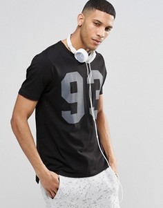 Пижамная футболка с принтом ASOS - Черный