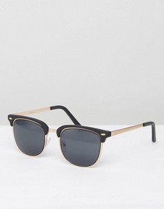 Солнцезащитные очки в стиле ретро ASOS - Черный