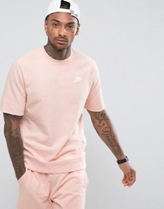 Розовый свитшот с круглым вырезом и коротким рукавом Nike 933571-876 - Розовый