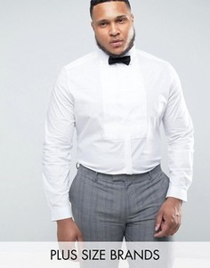 Зауженная рубашка с плиссированной вставкой ASOS PLUS WEDDING - Белый