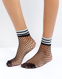 Сетчатые носки с блестящими полосками ASOS - Черный