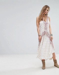 Платье-комбинация с принтом Free People Faithfully Yours - Бежевый