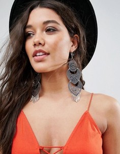 Массивные серьги-подвески с филигранной отделкой ASOS - Серебряный