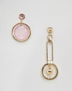 Непарные серьги геометрической формы ASOS - Мульти