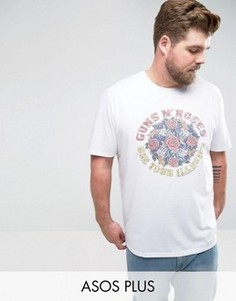 Свободная футболка с принтом ASOS PLUS - Белый