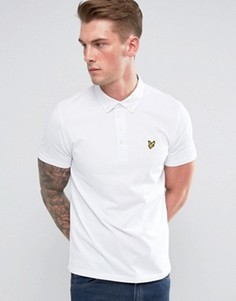 Белая футболка-поло с тканым воротником Lyle &amp; Scott - Белый