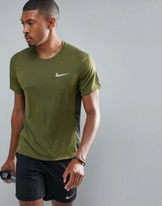 Зеленая футболка из быстросохнущей ткани Dri-Fit Nike Running Miler 833591-331 - Зеленый