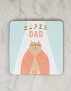 Подставка под напитки с надписью Super Dad Ohh Deer - Мульти