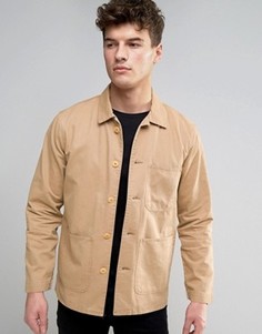 Рубашка навыпуск цвета хаки с двумя карманами в стиле милитари Abercrombie &amp; Fitch - Бежевый