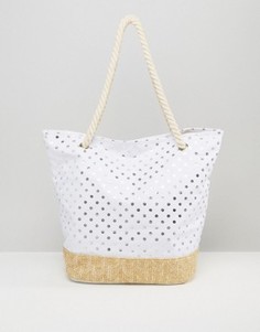 Пляжная сумка в блестящий горошек Chateau - Белый