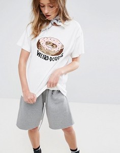Футболка с нашивкой Weird-doughs ASOS X LOT STOCK &amp; BARREL - Белый