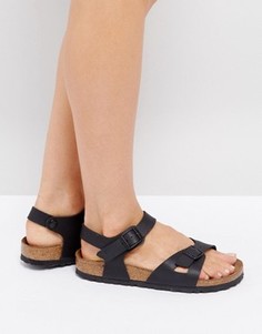 Черные сандалии Birkenstock Rio Flor - Черный