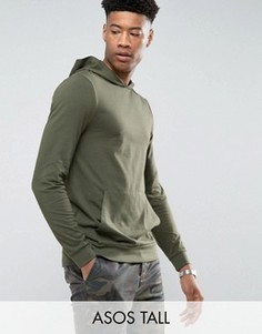 Худи цвета хаки обтягивающего кроя ASOS TALL - Зеленый