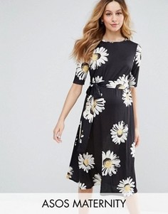 Платье миди с цветочным принтом ASOS Maternity - Мульти
