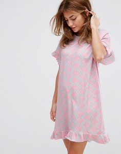 Пижамная футболка с принтом ракушек Vero Moda - Розовый