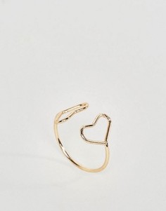 Кольцо с сердечками ASOS - Золотой