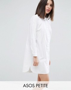 Хлопковое платье-рубашка ASOS PETITE - Белый