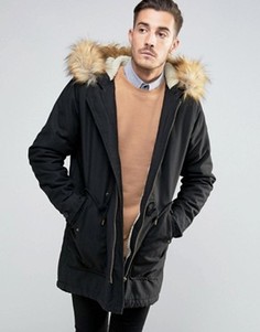 Парка с искусственным мехом ASOS - Черный